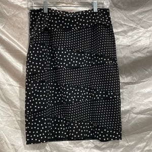 White House Black market black polka dot skirt